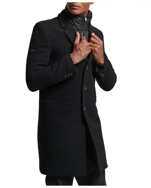 Superdry Studios Wool Padded Town Coat - Black (as8, Alpha, L, Regular, Regular) for men