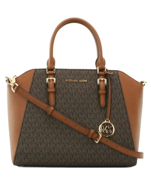 Michael Kors Brown Ciara Handtasche aus PVC und Leder