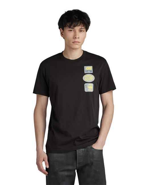 G-Star RAW Black Multi Badge T-shirt for men