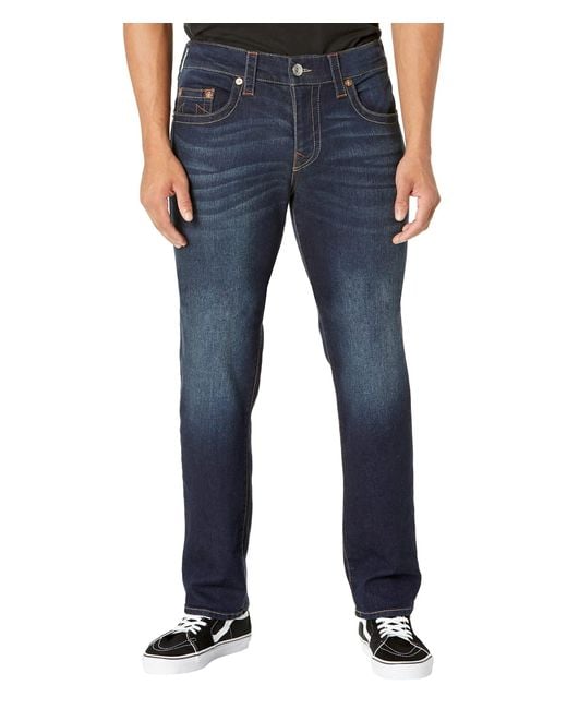 True Religion Blue Geno Slim Dark Wash In Muddy Waters for men