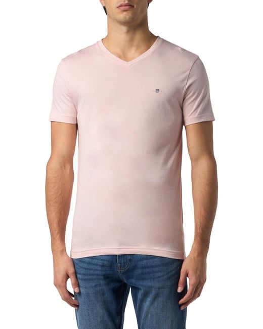 DE für V-neck in Herren T Blau | Shirt Shield Slim GANT Lyst T-shirt