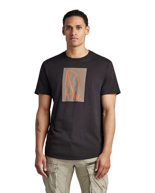 G-Star Lash RAW Graphic T-Shirt in Black für Herren