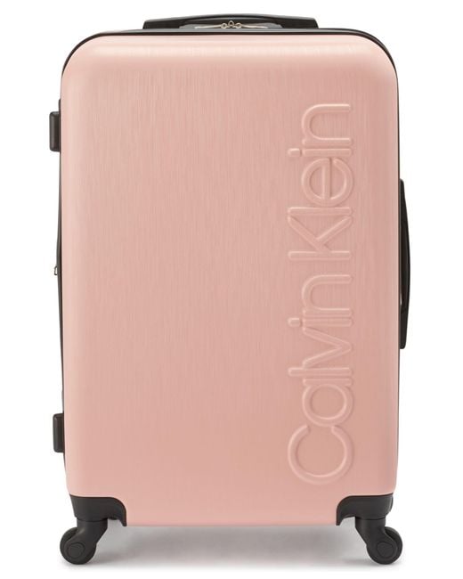 Calvin Klein Pink Hard Side Upright Spinner Leichter Koffer