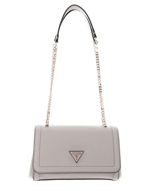 Guess Noelle Covertible Xbody Flap Bag Taupe in het Gray
