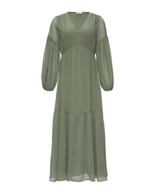 S.oliver Green Langes Chiffonkleid im Boho-Stil salbeigrün 44
