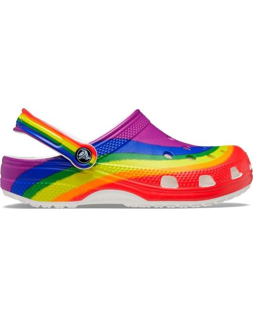 CROCSTM Blue Adult And Classic Rainbow Dye Clog