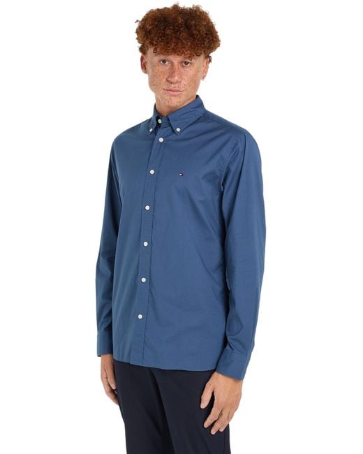 Tommy Hilfiger Flex POPLIN RF Shirt MW0MW30934 Freizeithemden in Blue für Herren
