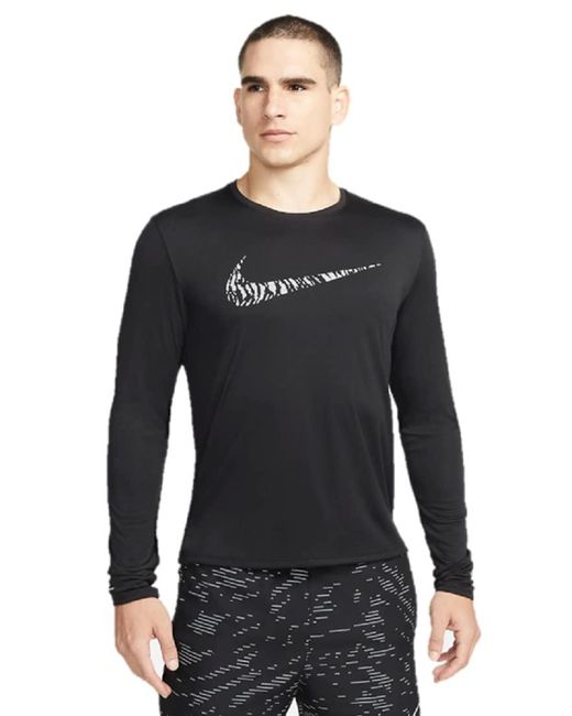 Nike Dri-fit S Uv Running Division Shirt. Black Dm4707-010 Size Small S for men