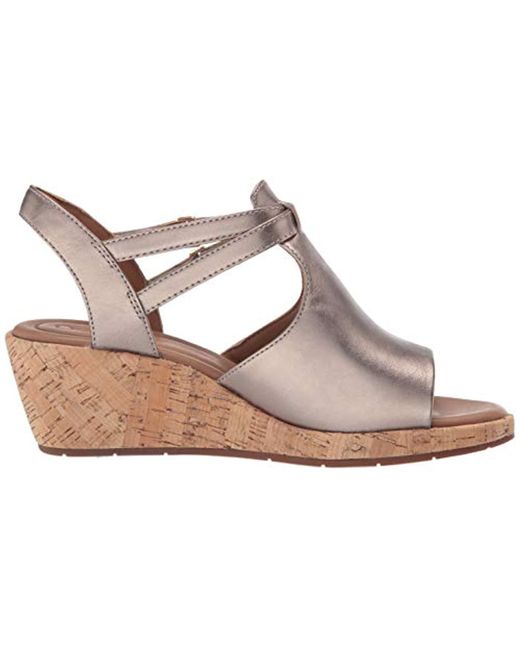 clarks metallic wedge sandals