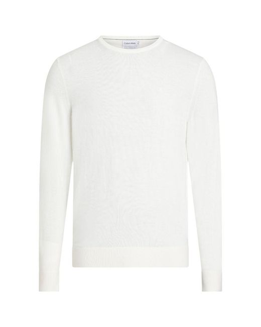 Maglione Superior in Lana Girocollo di Calvin Klein in White da Uomo