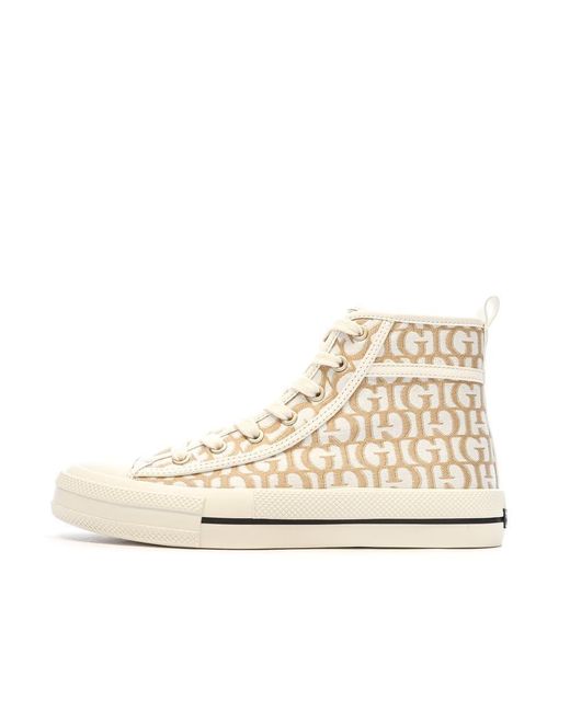 Guess Natural White/brown Sneakers Colyn