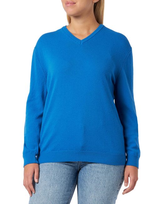 Benetton Blue V Neck Sweater M/l 1002u4407 for men