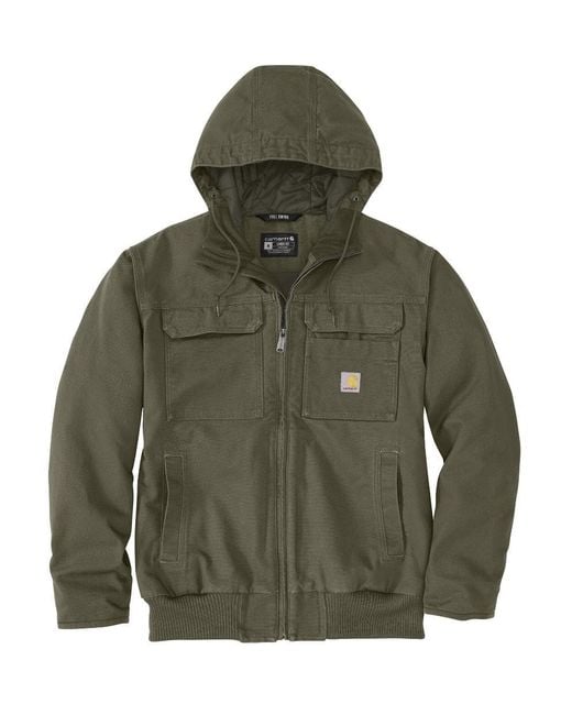 Carhartt Green Full Swing Loose Fit Washed Duck Insulated Active Jac for men