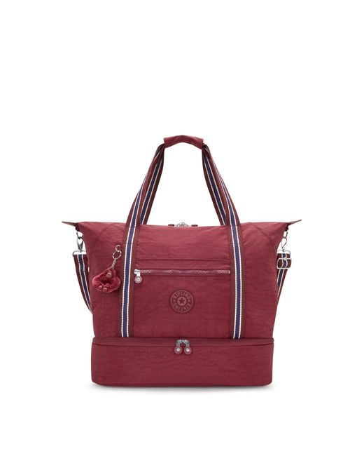 Kipling Purple Art Medium Tote Bag Leichte Große Weekender Travel Handtasche