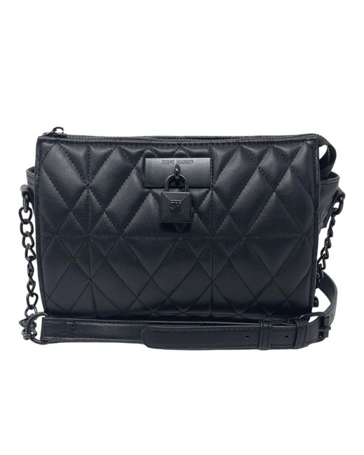 Steve Madden Blue Blexi Chevron Quilted Crossbody