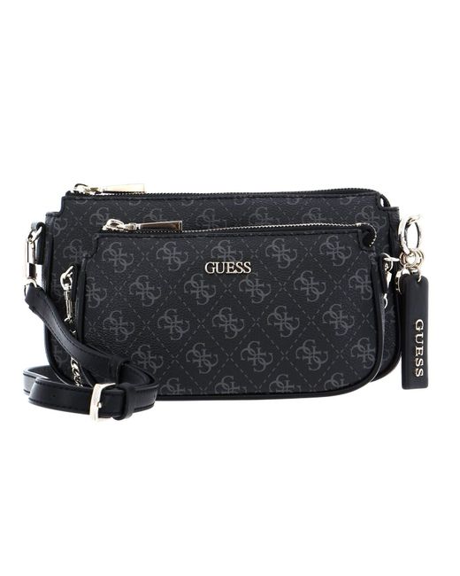 Guess Arie Double Pouch Crossbody Coal in het Multicolor