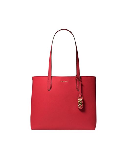 Michael Kors Red Eliza Extra Large East/west Reversible Tote One Size