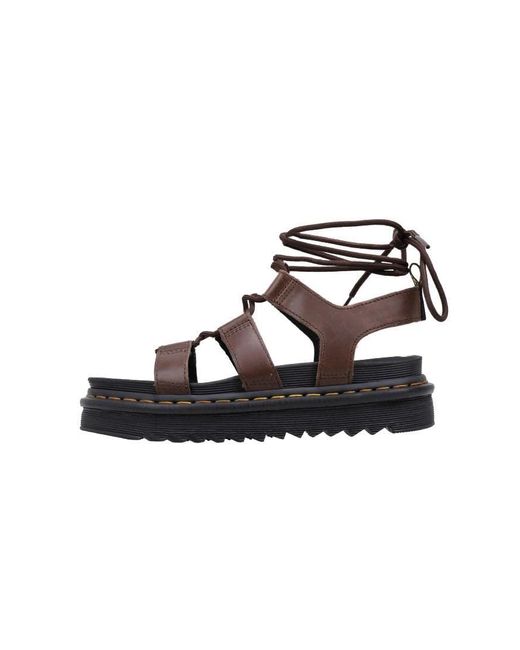 Dr. Martens Nartilla Brown Leather Sandal | Lyst