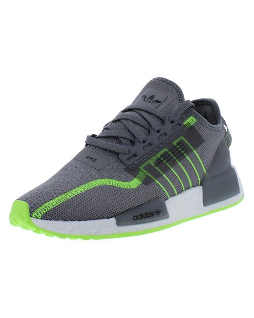 Adidas Blue Unisex Nmd_r1 V2 Shoes - Lifestyle, Athletic & Sneakers, Grey Three/signal Green/cloud White, 12
