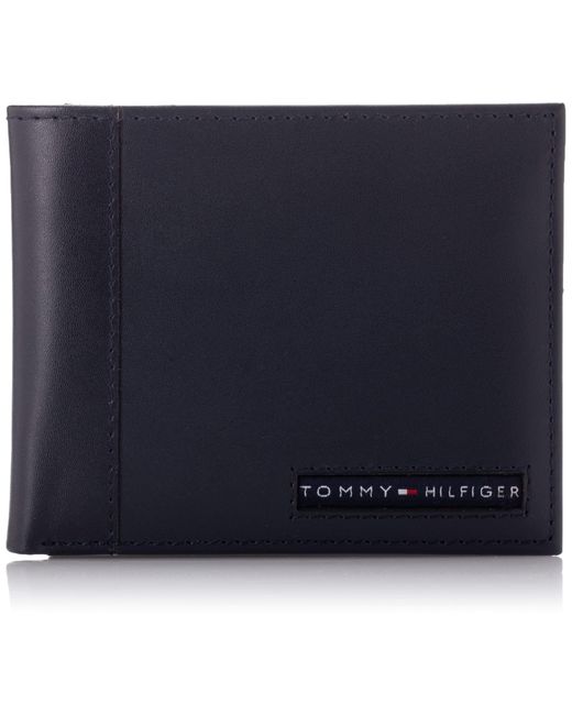 Tommy Hilfiger Men's Genuine Leather Slim Passcase Wallet in Navy (Blue)  for Men - Save 63% | Lyst