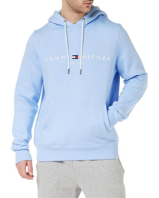 Tommy Hilfiger Tommy Logo Hoodie Voor in het Blue voor heren