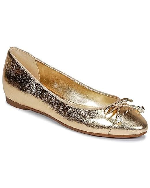 Michael Kors Michael Gia Ballet Flat Shoes Gold Flat Shoes in Metallic |  Lyst UK