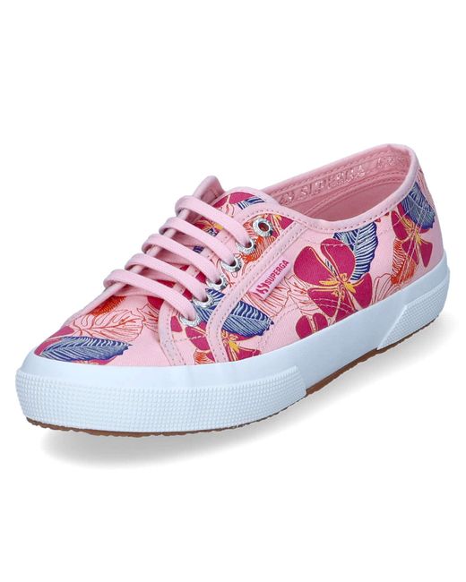 Superga Pink Low Sneaker Hibiscus Flower Mehrfarbig Textil 38