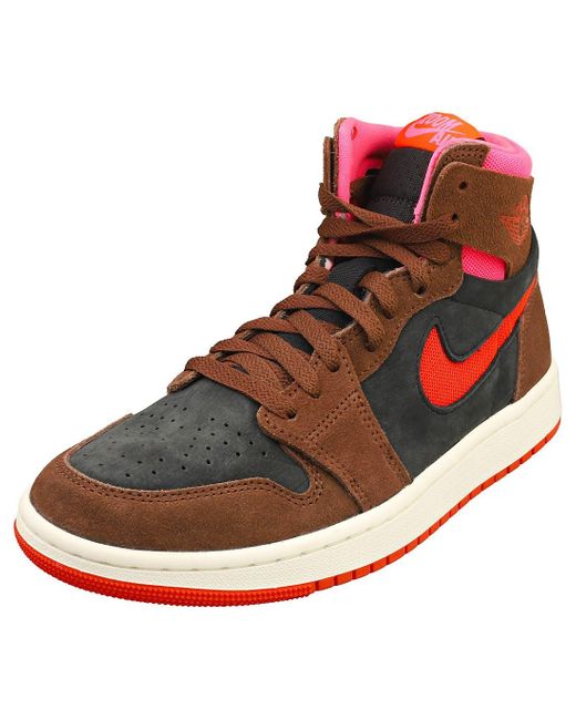 Nike Air Jordan 1 Zm Air Womens Fashion Trainers In Brown Black - 6.5 Uk