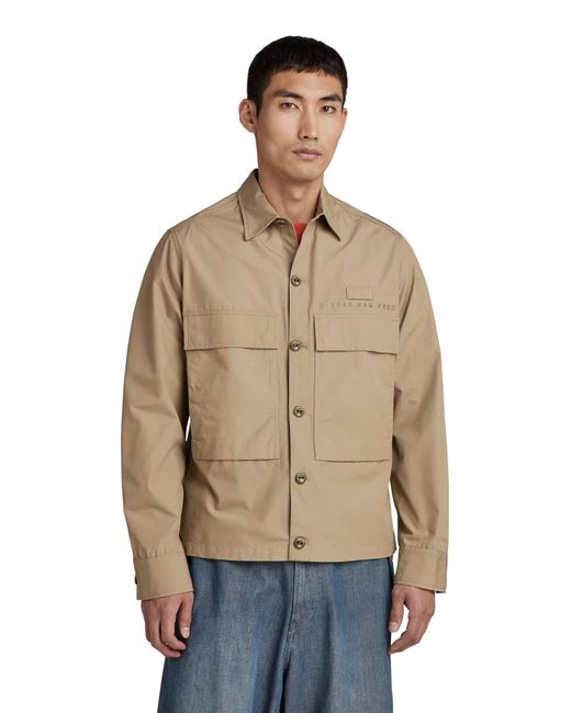 G-Star Jas Pocketony Service Overshirt Jas in het Natural voor heren