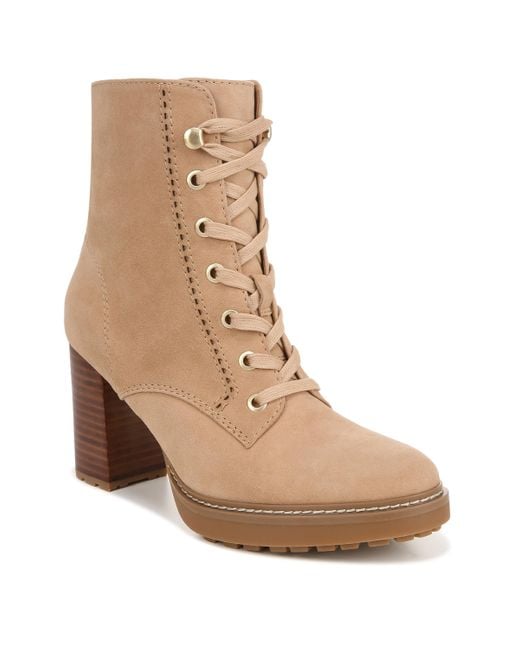 Naturalizer Women's Brown S Callie Bootie Heeled Lace Up Boot
