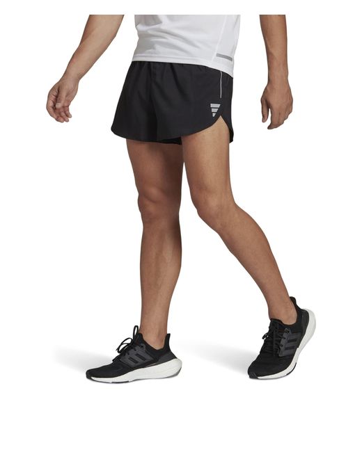 Adidas Black Own The Run Split Shorts for men