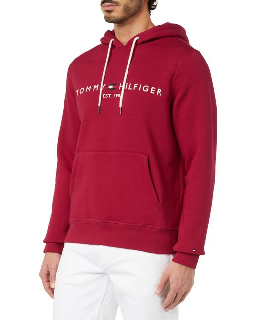 Tommy Hilfiger Red Tommy Logo Hoody Mw0mw11599 for men