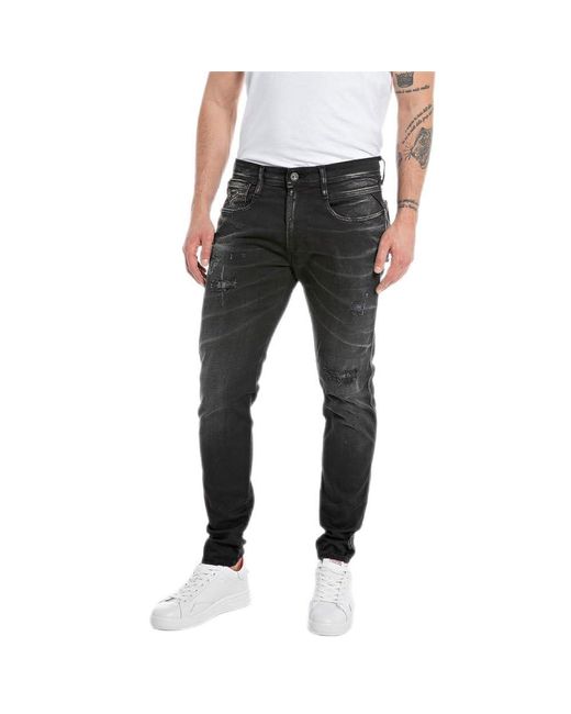Replay Black Jeans Bronny Slim-Fit mit Power Stretch