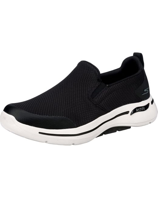 Skechers S Go Walk Arch Fit Trainers Runners Lace Up Black 12 for men