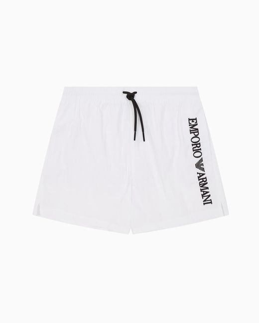 Mid Boxer Maillot de Bain Emporio Armani pour homme en coloris White
