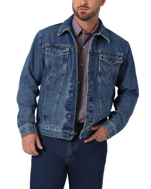 Wrangler Blue Tall Size Cowboy Cut Western Unlined Denim Jacket for men