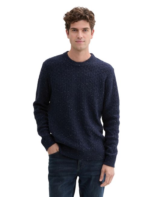Tom Tailor Strickpullover mit Rundhals-Ausschnitt in Blue für Herren