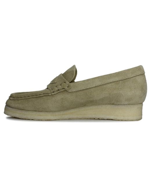 Clarks Green Originals S Wallabee Loafer Suede Maple Shoes 5 Uk