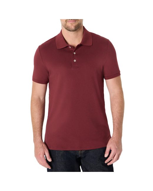Amazon Essentials Slim Fit: Interlock-Poloshirt in Red für Herren