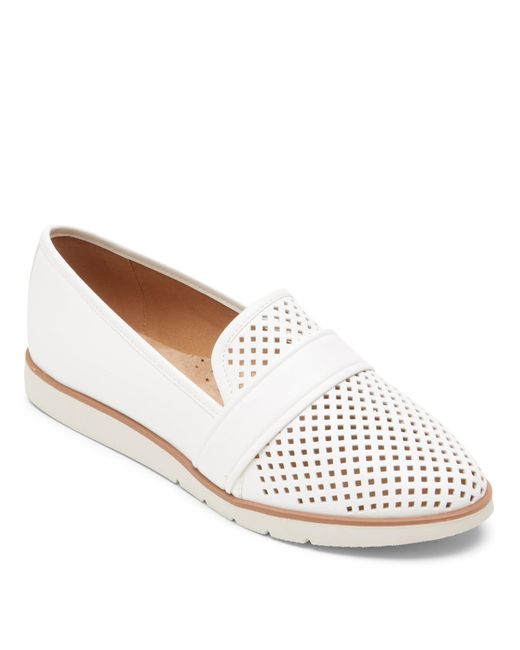 Rockport White Stacie Perf Loafer