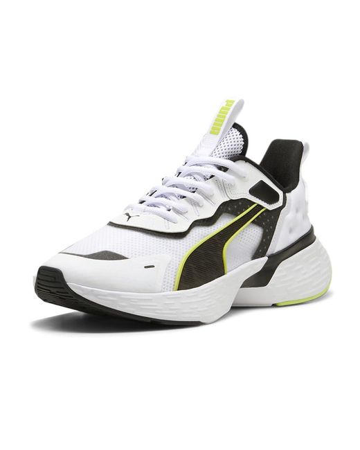 PUMA Metallic Mens Softride Sway Running Sneakers Shoes - White, White, 7 for men