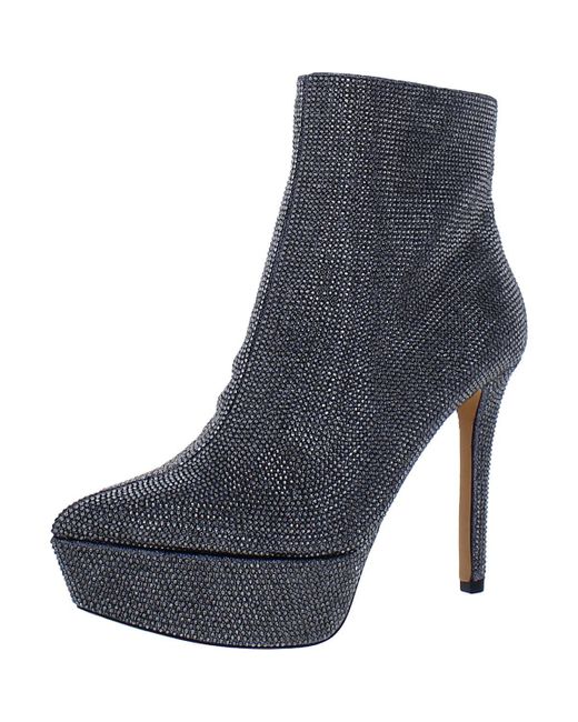 Jessica Simpson S Odeda 2 Pointed Toe Ankle Boots Silver 6.5