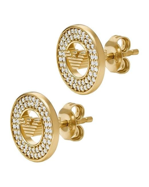 Emporio Armani Metallic Goldfarbener Sterling Silber Ohrring