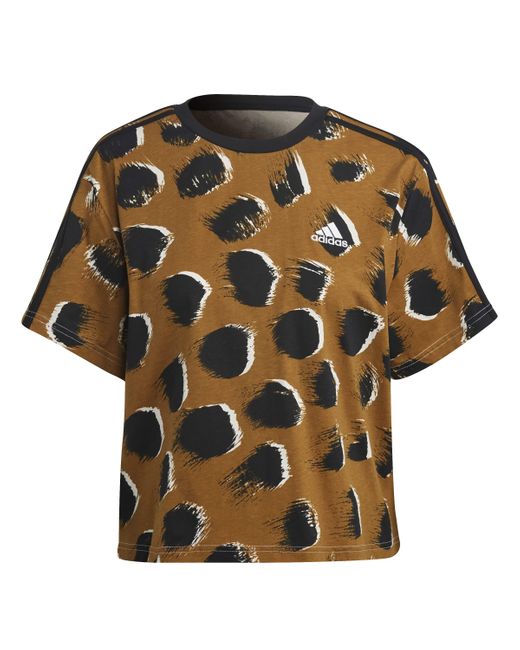 Adidas Brown W 3s Cr Top T-shirt
