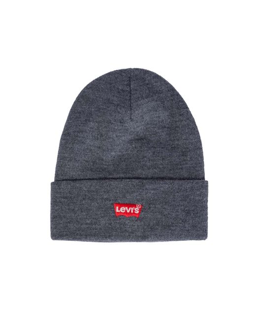 Levi's Blue Red Batwing Embroidered Slouchy Beanie for men