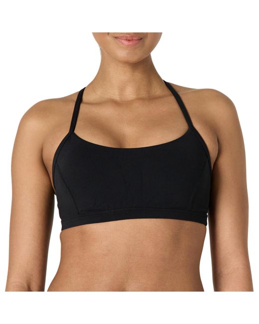 Amazon Essentials Black Active Formflex Buttery Soft Light Support Y-back Thin Strap Yoga Sports Bra