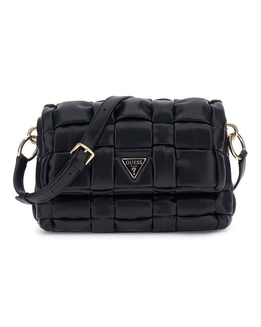 Guess Schoudertas Marion Flap Shoulder Bag Black Zwart