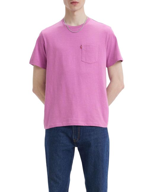Short Sleeve Classic Pocket Tee Felpa di Levi's in Pink da Uomo