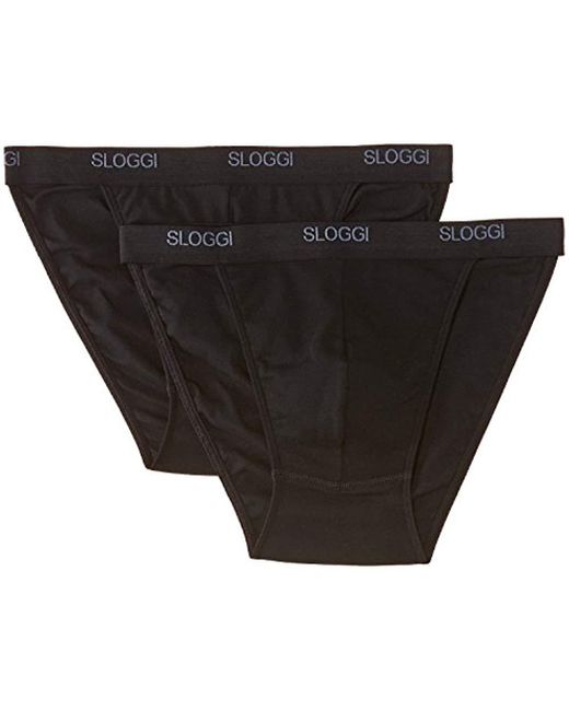 Sloggi Mini Lot De 3 - Slips Homme En Coton - Confort Quotidien - Élastiques Contrastés