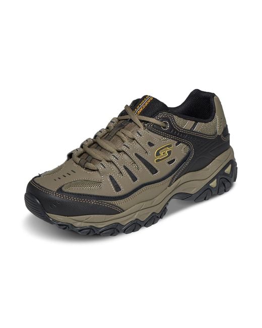 Skechers Sneakers Sport Afterburn Traagschuim Veters in het Brown voor heren
